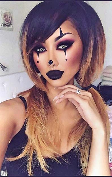 सुंदर Clown Makeup for Pretty Halloween Makeup Ideas