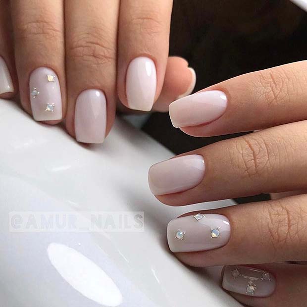Svjetlo Nails with Gems for Simple Yet Eye-Catching Nail Designs