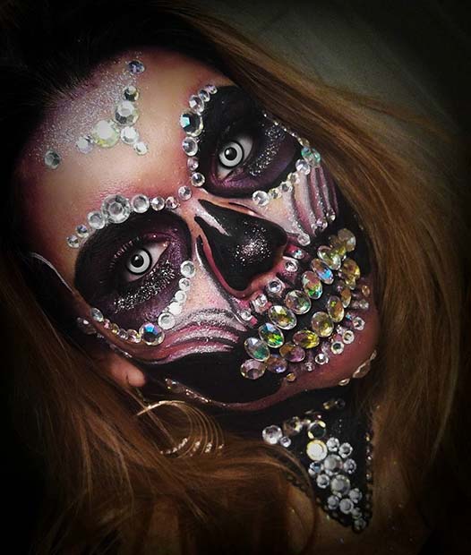 Glam Skeleton for Skeleton Makeup Ideas for Halloween