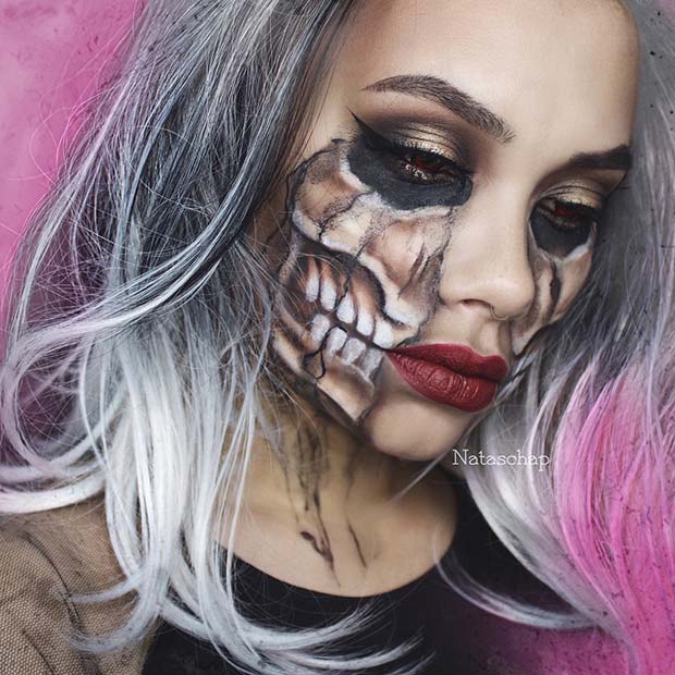 ส่วนหนึ่ง Skeleton Makeup for Skeleton Makeup Ideas for Halloween