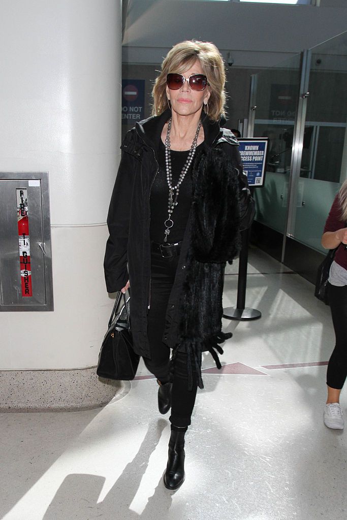 Jane Fonda celebrity airport style