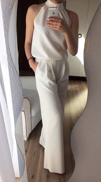 Pametan All White Jumpsuit Outfit 