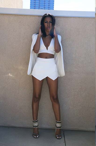 Allt White Shorts and Top Outfit Idea