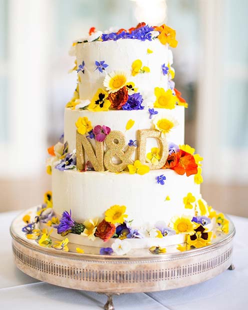 Arc Flower Wedding Cake