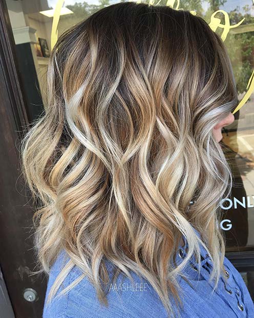 Blond Wavy Lob for Lob Hairstyles for Fall and Winter