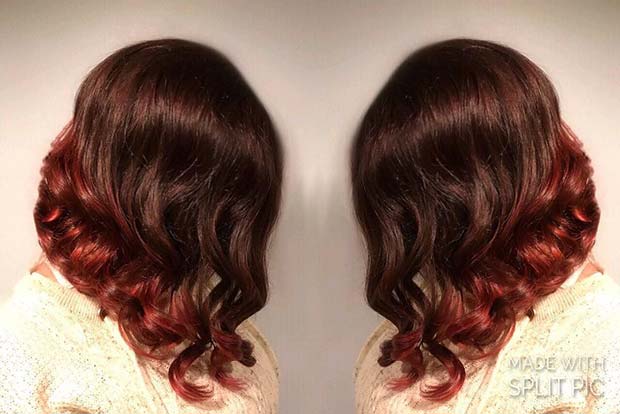 נפילה Red Ombre Lob for Lob Hairstyles for Fall and Winter