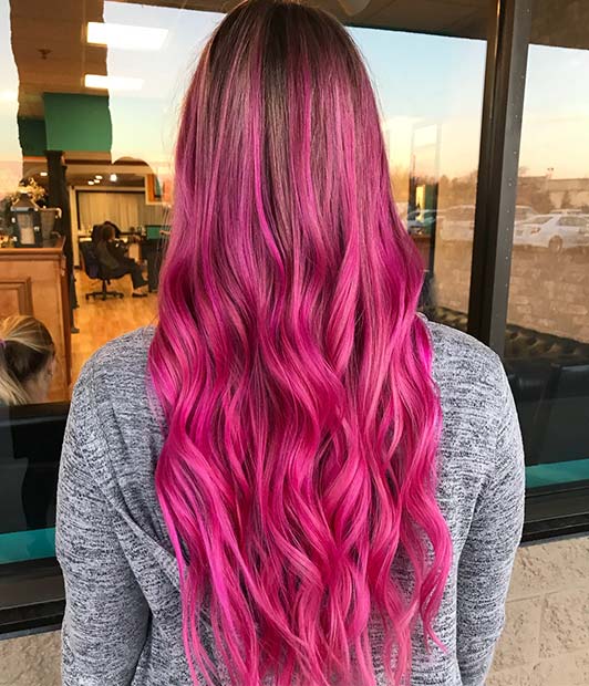 Vibráló Pink Hair Color Idea
