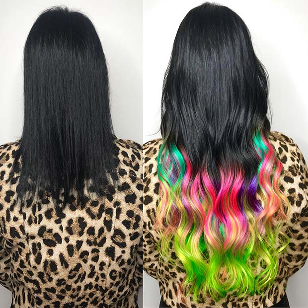 canlı Multi Color Hair Idea