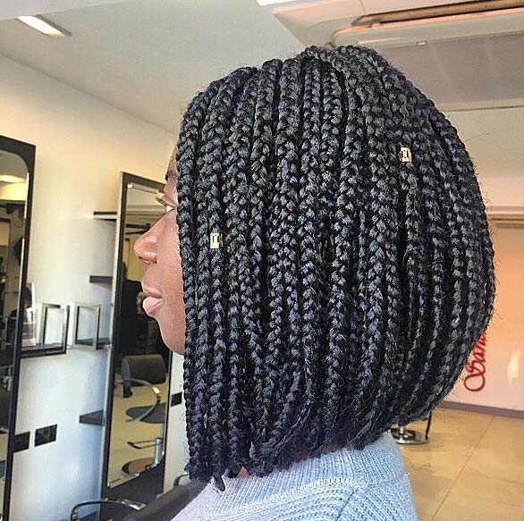 Lång at the Front, Shorter at the Back for Braided Bobs for Black Women 