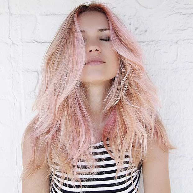 Blond and Rose Gold Hair Combo