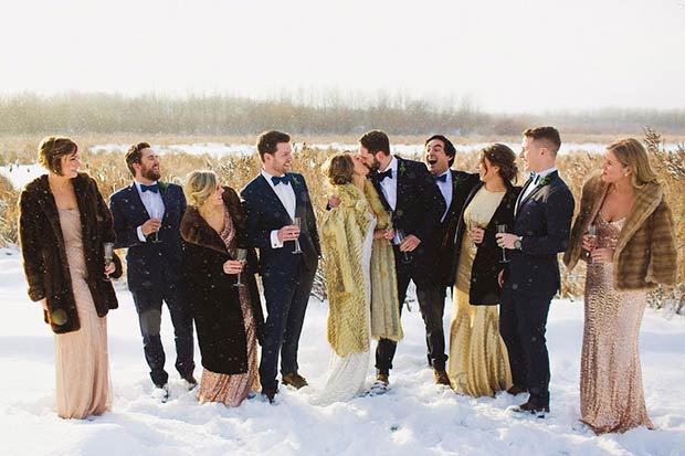 Téli Wedding Bridesmaids Faux Fur Coats