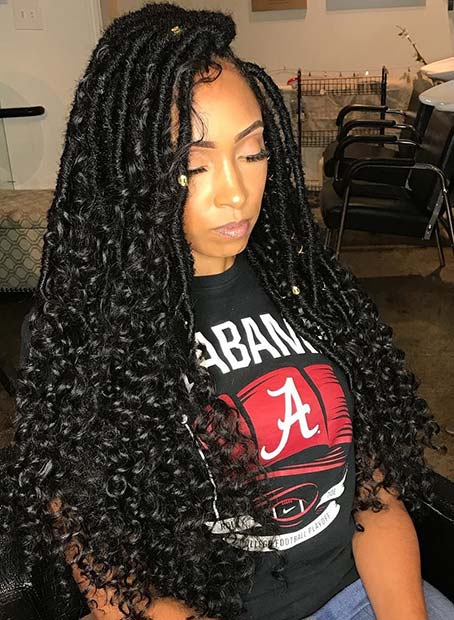 Gudinna Faux Locs with Curly Ends