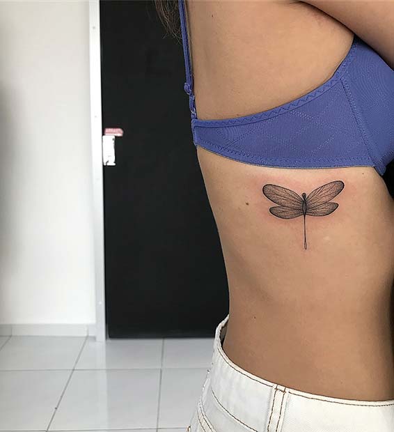 แมลงปอ Rib Tattoo Idea