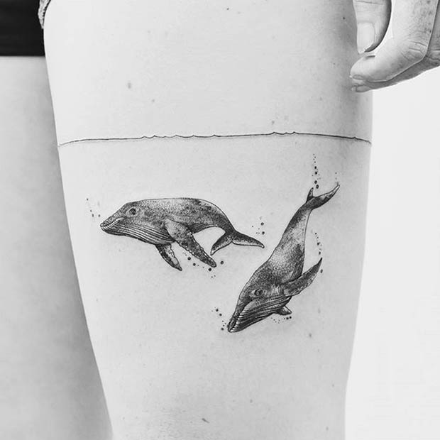 Bedro Whale Tattoo Design for Women