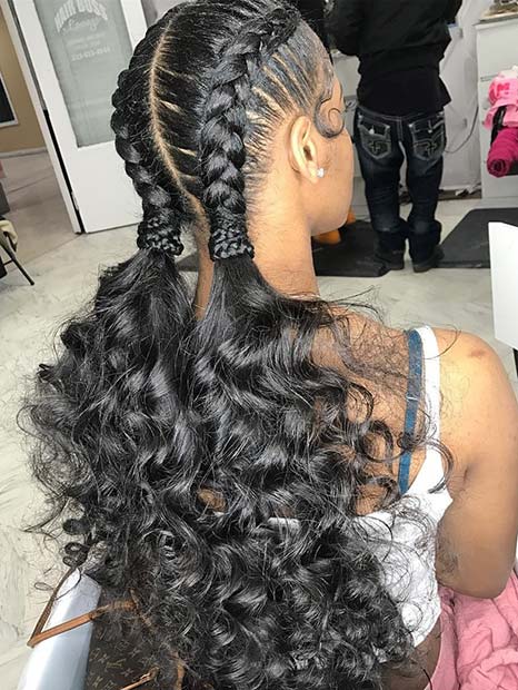 besleme In Braids with Ponytail Curls