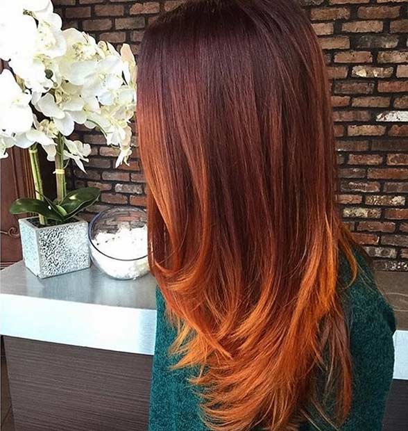 Falusias Copper Balayage Highlights for Fall
