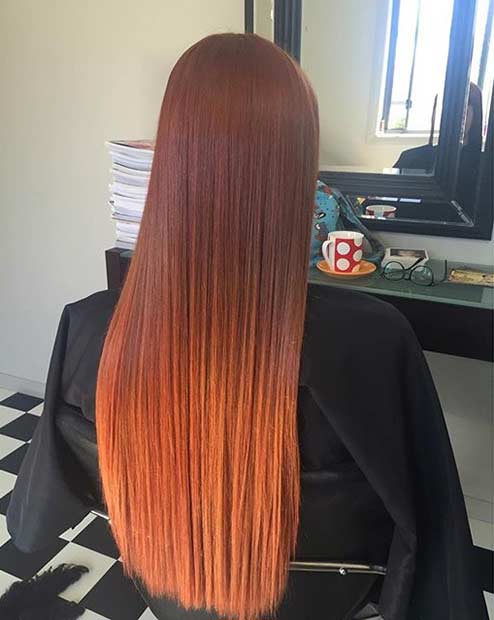 אפל to Light Copper Ombre Hair