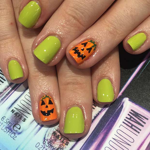 Јацк O'Lantern Easy Halloween Nails