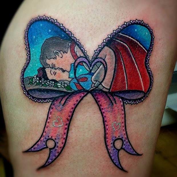 Färgrik Disney Snow White Tattoo