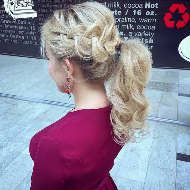 Flemenkçe Braid into a Ponytail Hairstyle