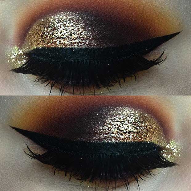 Dramatic Eye Makeup Look for New Years Eve