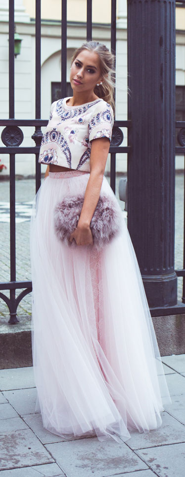 Roz Tulle Maxi Skirt Formal Outfit