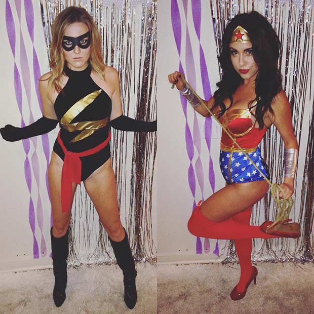 चमत्कार Superwomen BFF Halloween Costume Idea