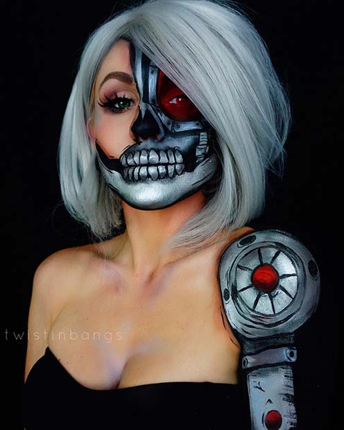 Cyborg Makeup for Mind-Blowing Halloween Makeup Looks