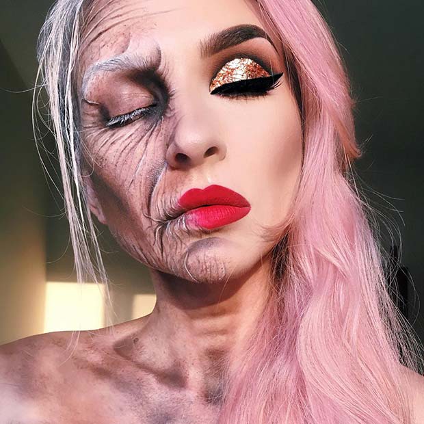 Luptă with Age Makeup for Mind-Blowing Halloween Makeup Looks