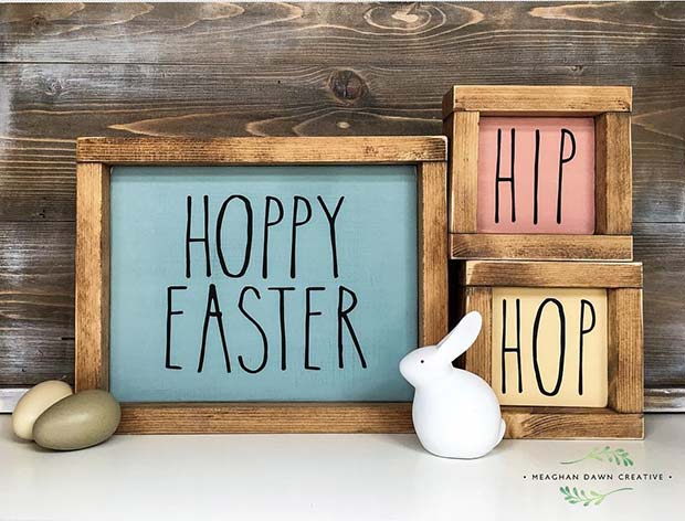 Hoppy Easter Frames Decor Idea