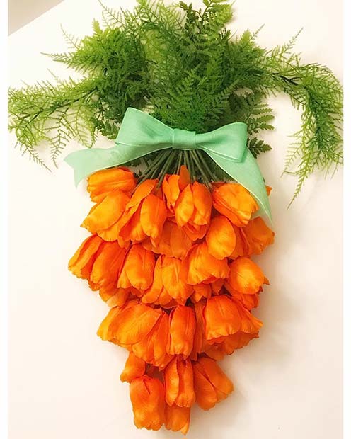 kreativan Carrot Flower Arrangement for Easter