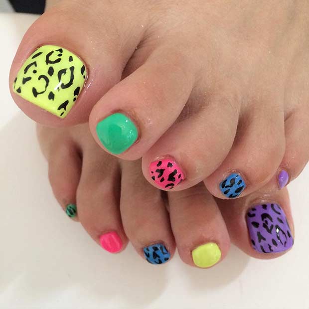 चीता Print Toe Nail Design for Summer