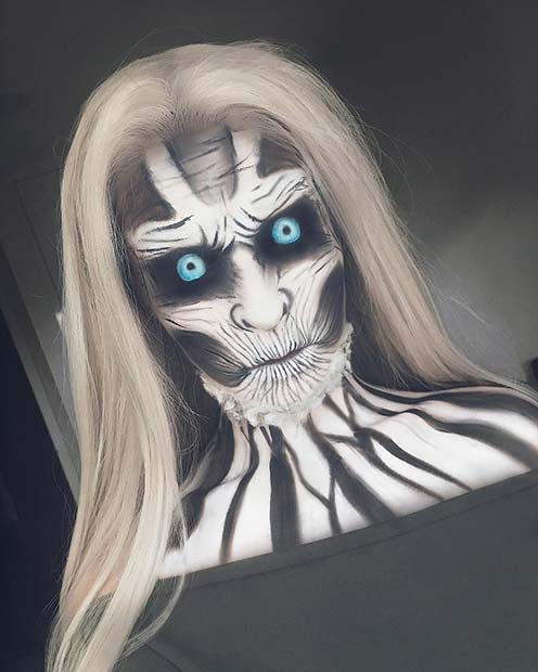 Joc of Thrones White Walker Makeup for Unique Halloween Makeup Ideas to Try