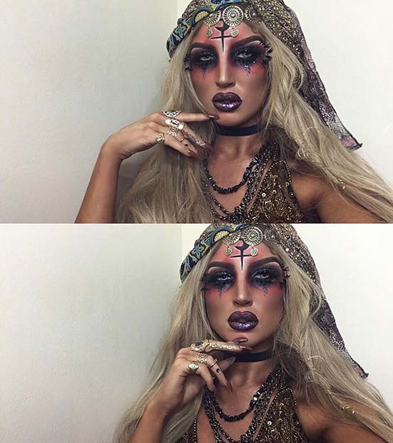 Фортуне Teller Makeup for Unique Halloween Makeup Ideas to Try