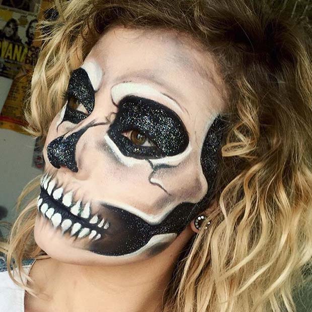 Läskigt Halloween Skull Makeup for Unique Halloween Makeup Ideas to Try