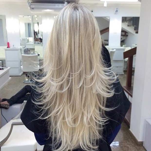 Slojeviti Haircut for Long Blonde Hair