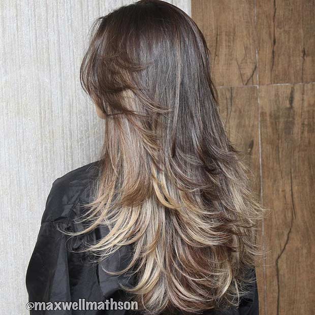 Lång Layered Haircut for Brunettes