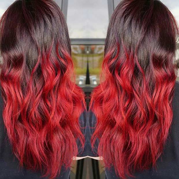 Luminos Red Ombre Hair Color Idea