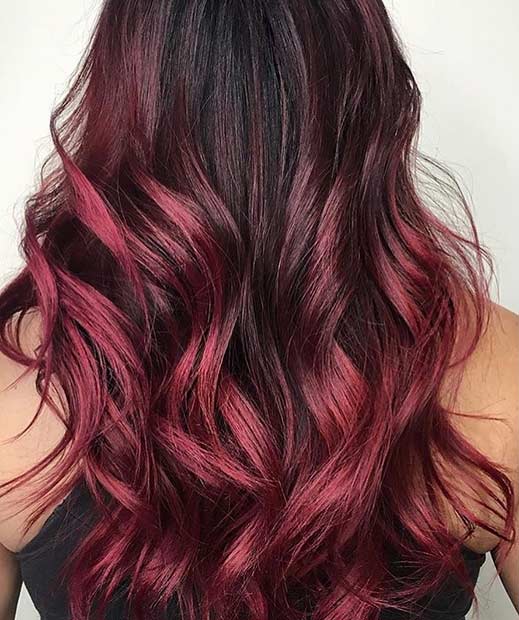 अंधेरा Red Ombre Hair Idea