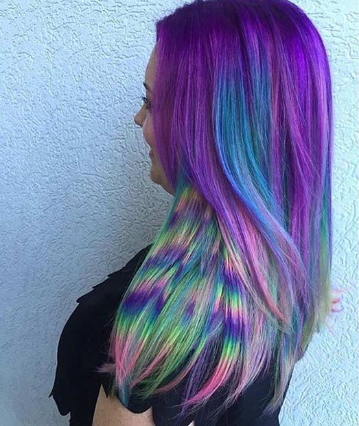 Colorat Feather Design Hair