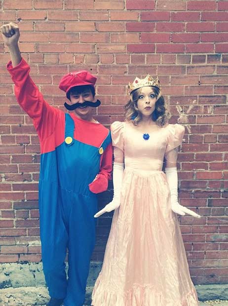 Süper Mario Princess Peach Couples Halloween Costume