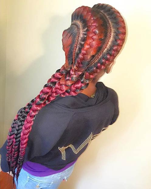 Fekete and Red Goddess Braids