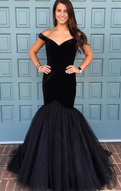 Crno Mermaid Ball Gown for Prom