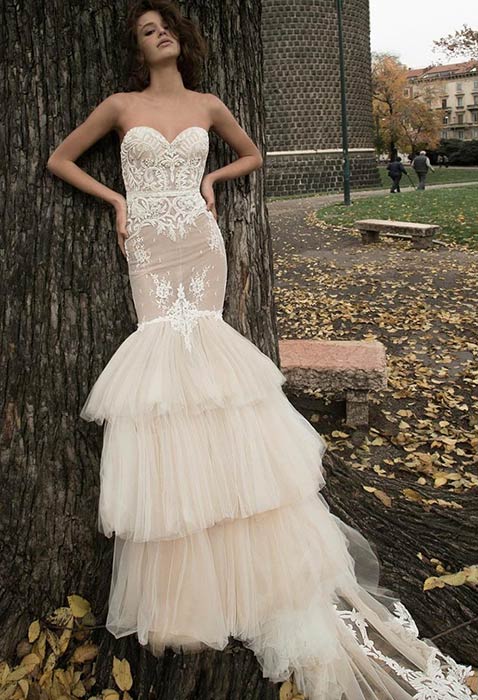 šampanjac Mermaid Wedding Dress