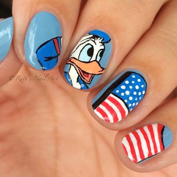 Lepo Disney Nail Design for the 4th Of July