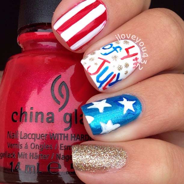 Лако 4th of July Nail Design