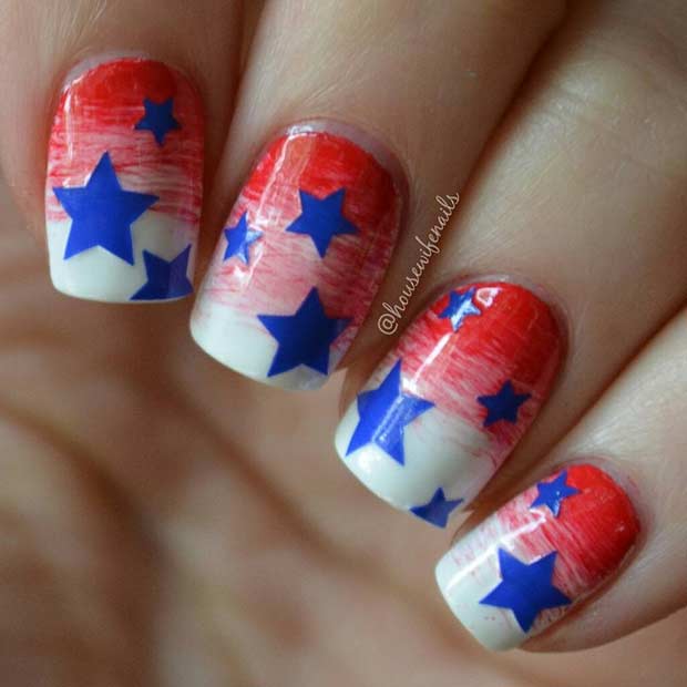 Csillag Nail Design for the 4th of July