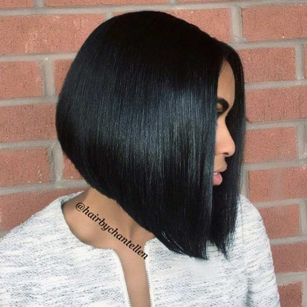 ตรง A Line Bob Haircut for Black Women