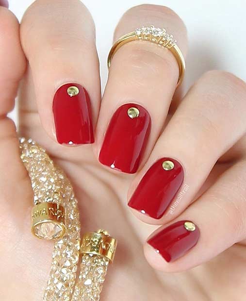 Једноставно and Easy DIY Red Nail Design