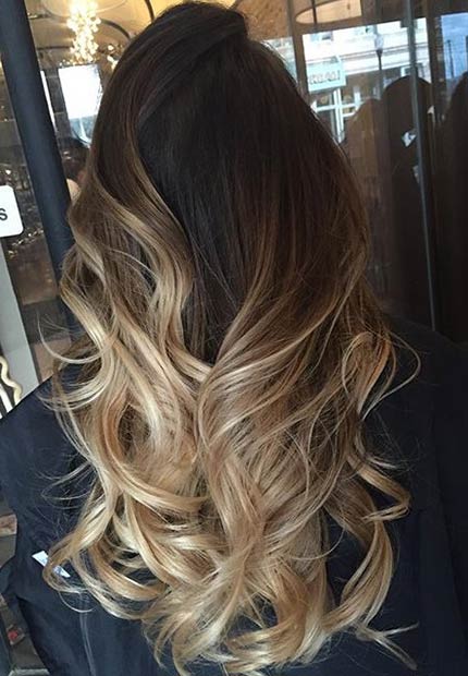 Blond Balayage Ombre for Dark Brown Hair